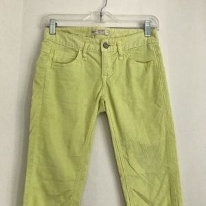 Free People Yellow Corduroy Skinny Pants 24